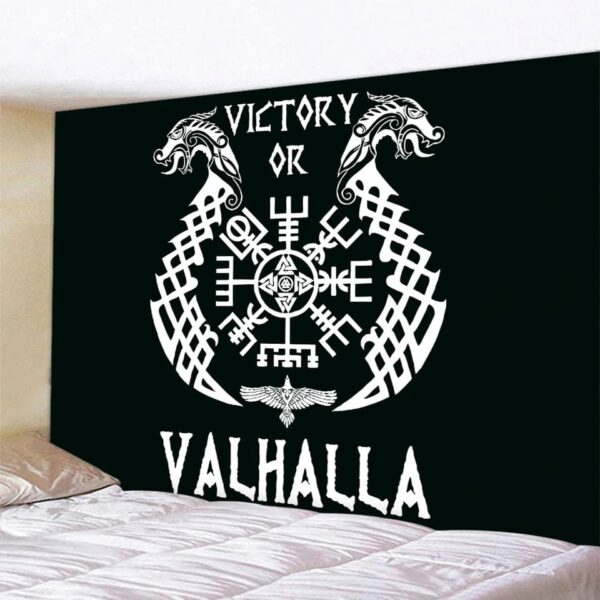 Tapiz Decorativo Vikingo para Muralla Color Negro