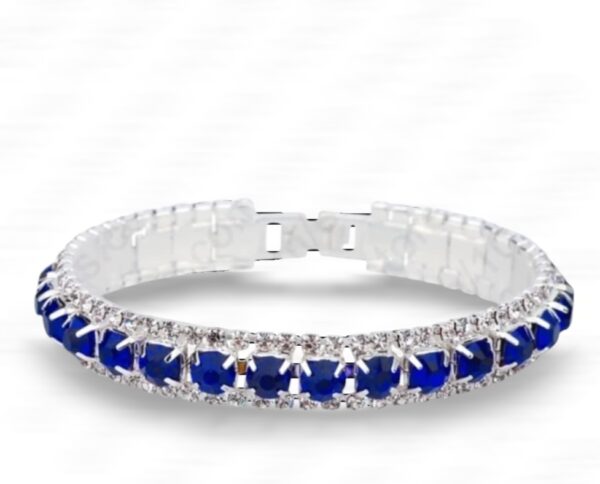 Pulsera De Plata 925 Circon Azul del Oceano de Cristal